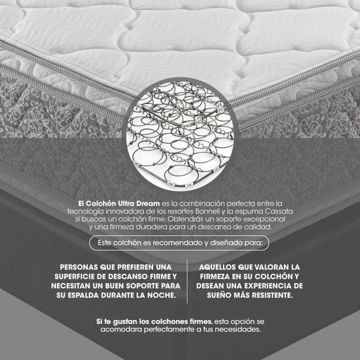 COLCHONES RELAX - Colchón Queen Ultra Dream Colchones Relax 160x190x32cm Ortopédico Resortado Firme