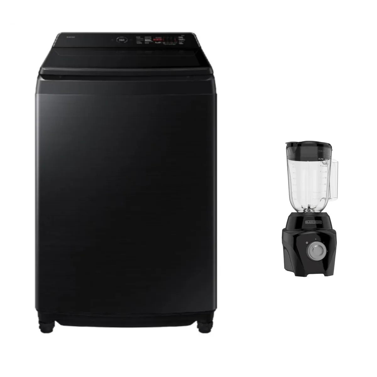 SAMSUNG - Lavadora Samsung 19 Kg carga superior Bespoke AI Wash Negra WA80F19S8BCO + Obsequio Licuadora