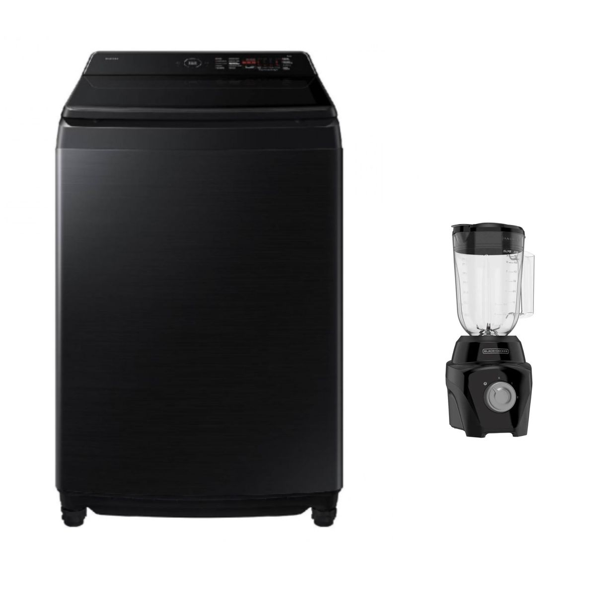 SAMSUNG - Lavadora Samsung 19 Kg carga superior Bespoke AI Wash Negra WA80F19S8BCO + Obsequio Licuadora