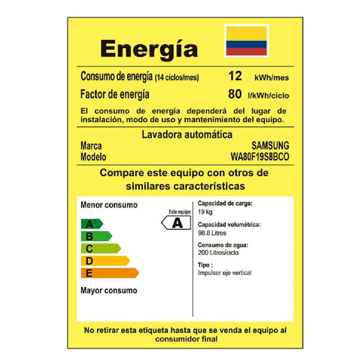 SAMSUNG - Lavadora Samsung 19 Kg carga superior Bespoke AI Wash Negra WA80F19S8BCO + Obsequio Licuadora