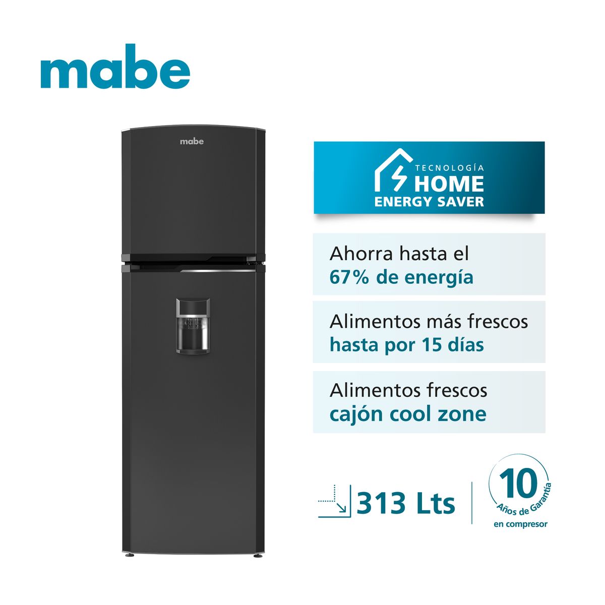 MABE - Nevera No Frost 313 L Brutos Grafito Mabe RMA313PYCG
