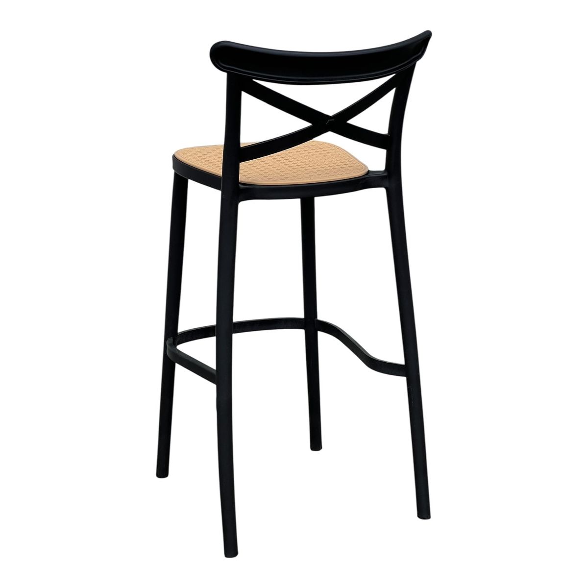 GENERICO - Idea Desk - Silla Verano Alta Negro Estilo Ratán Resistente para Barra Exterior