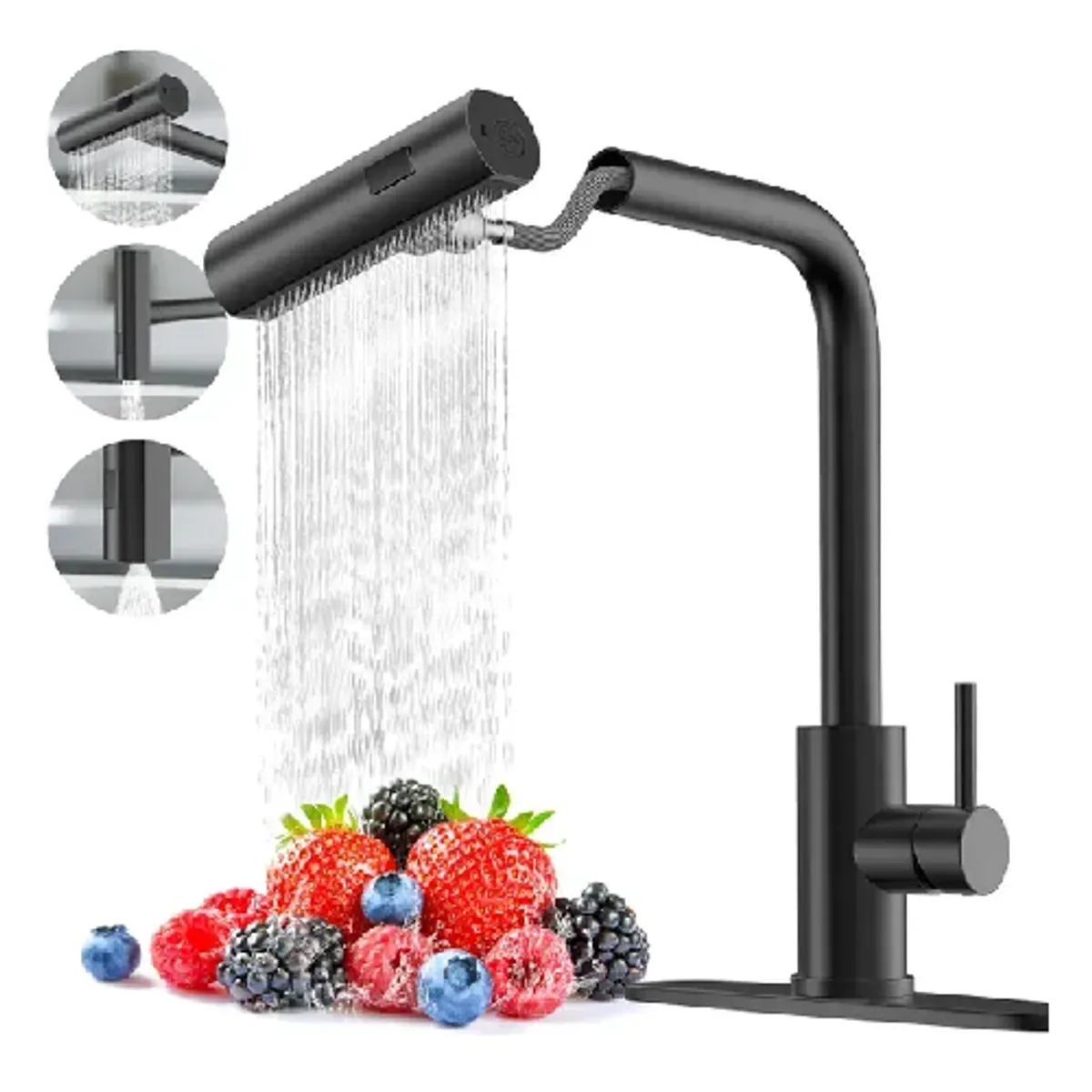 OEM - Grifo De Cocina Rociador Extraíble Acero Inoxidable