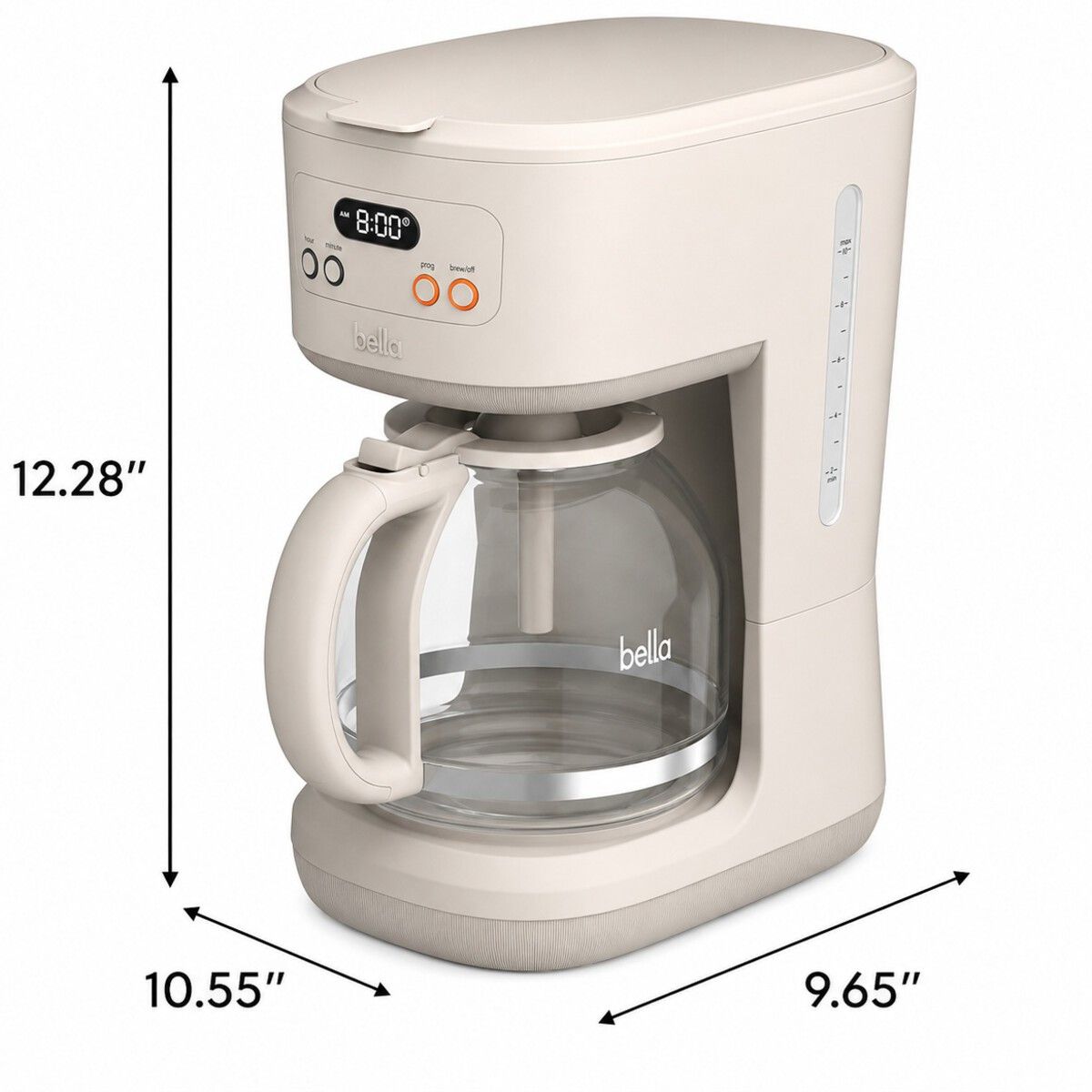 BELLA - Cafetera Programable De Goteo Para 12 Tazas Con Apagado