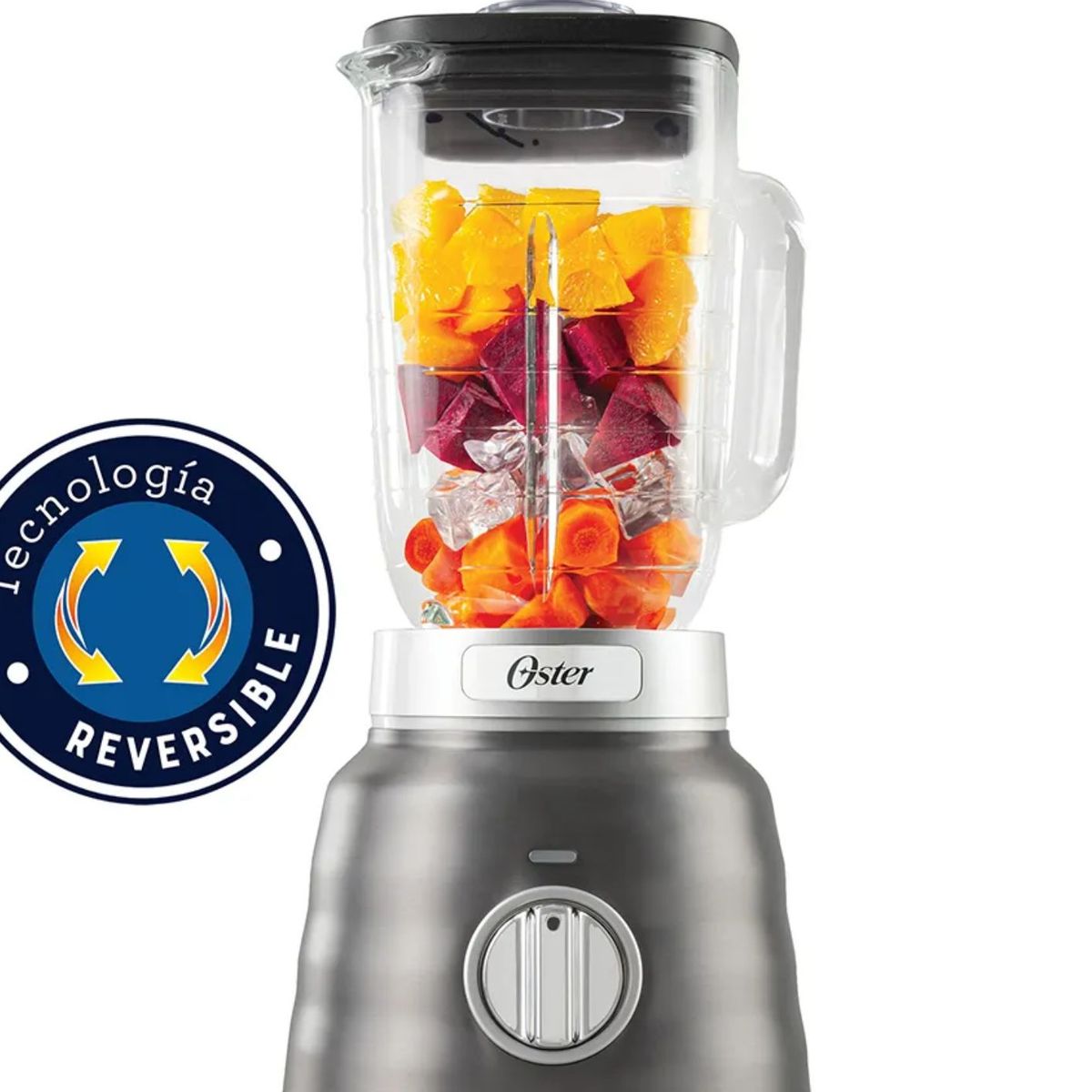 OSTER - Licuadora Osterizer® Max, con 2 Caballos de Fuerza, Vaso de Vidrio, 1.75 Lt, 1500 W, Plateado