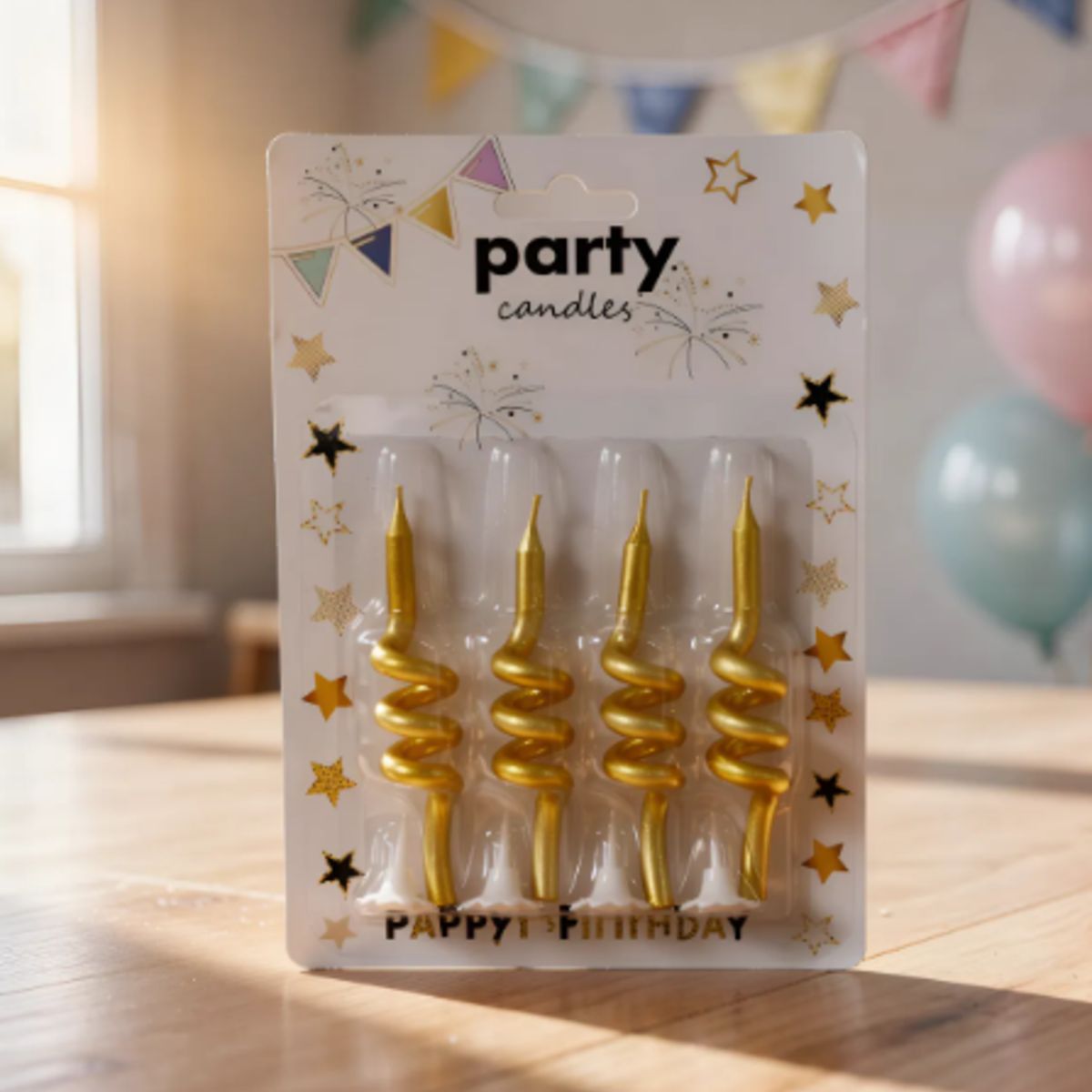 INFANTILES CAJUROMIX - Velas Espiral Metalizadas Doradas  Para Torta