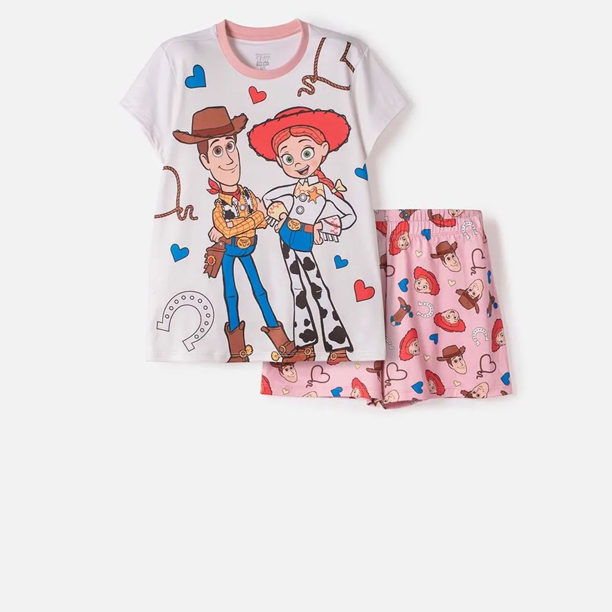 DISNEY - Pijama de Toy Story con short marfil para niña