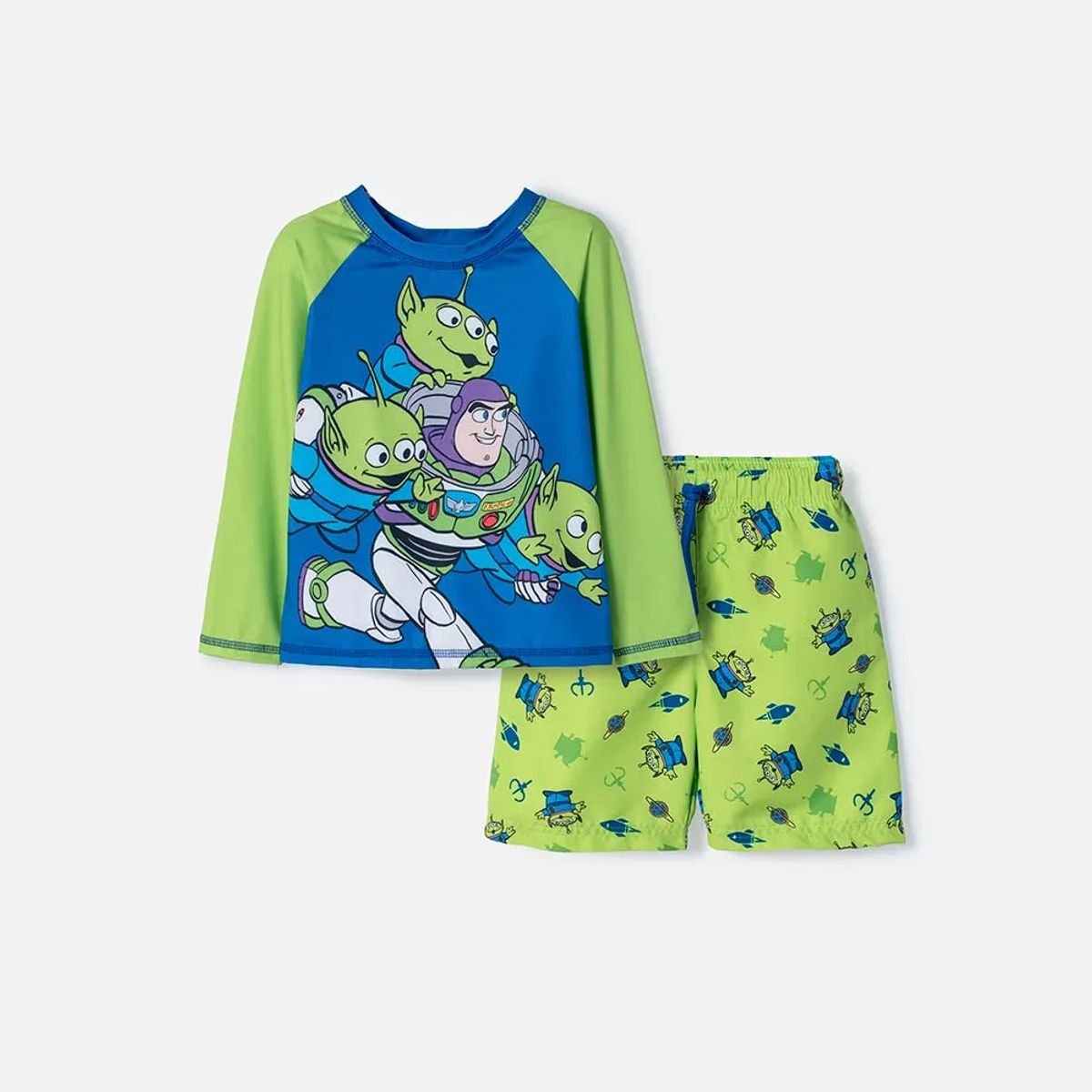 DISNEY - Conjunto de baño de Toy Story verde y azul para Niño 3T a 6T