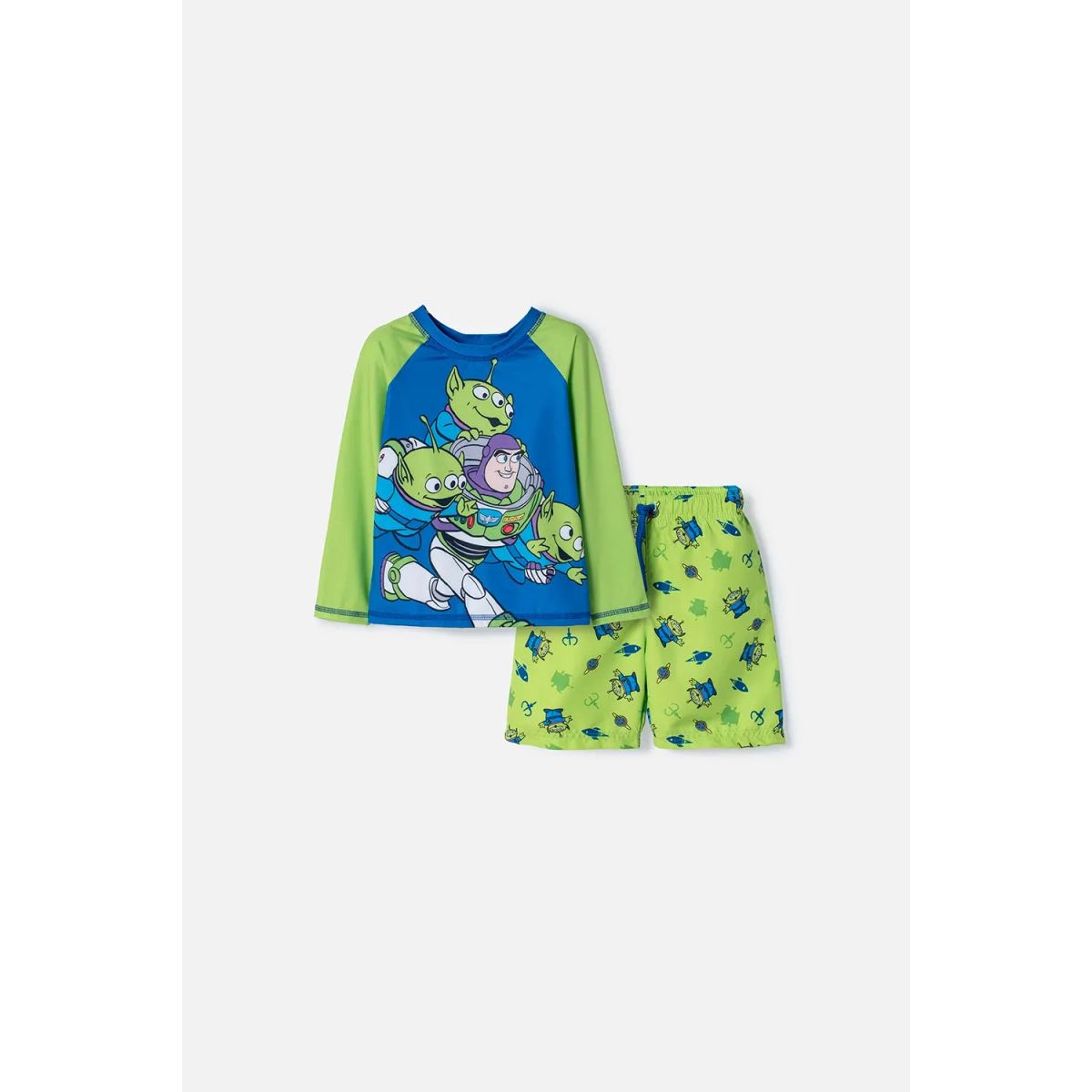 DISNEY - Conjunto de baño de Toy Story verde y azul para Niño 3T a 6T