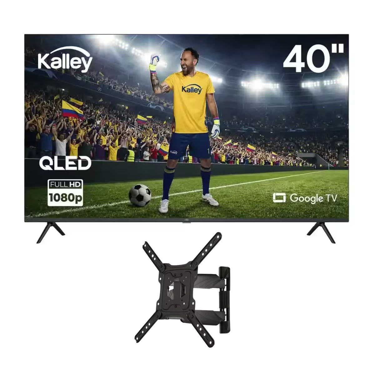 KALLEY - Combo TV Kalley 40” QLED Google TV + Base Brazo  K-STVBF2355