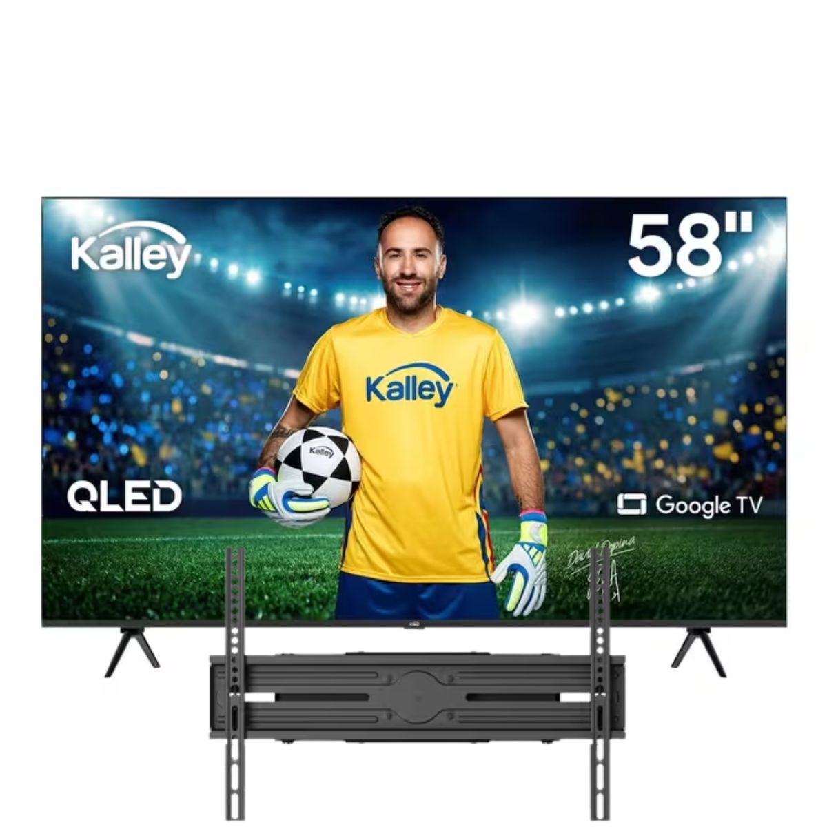 KALLEY - Combo TV Kalley 58” QLED 4K Google TV + Base Doble