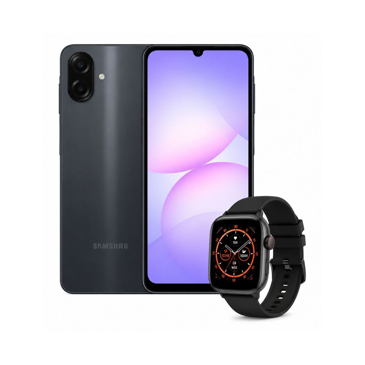 SAMSUNG - Celular Samsung Galaxy A07 128GB 4G Negro + Smartwatch Obsequio