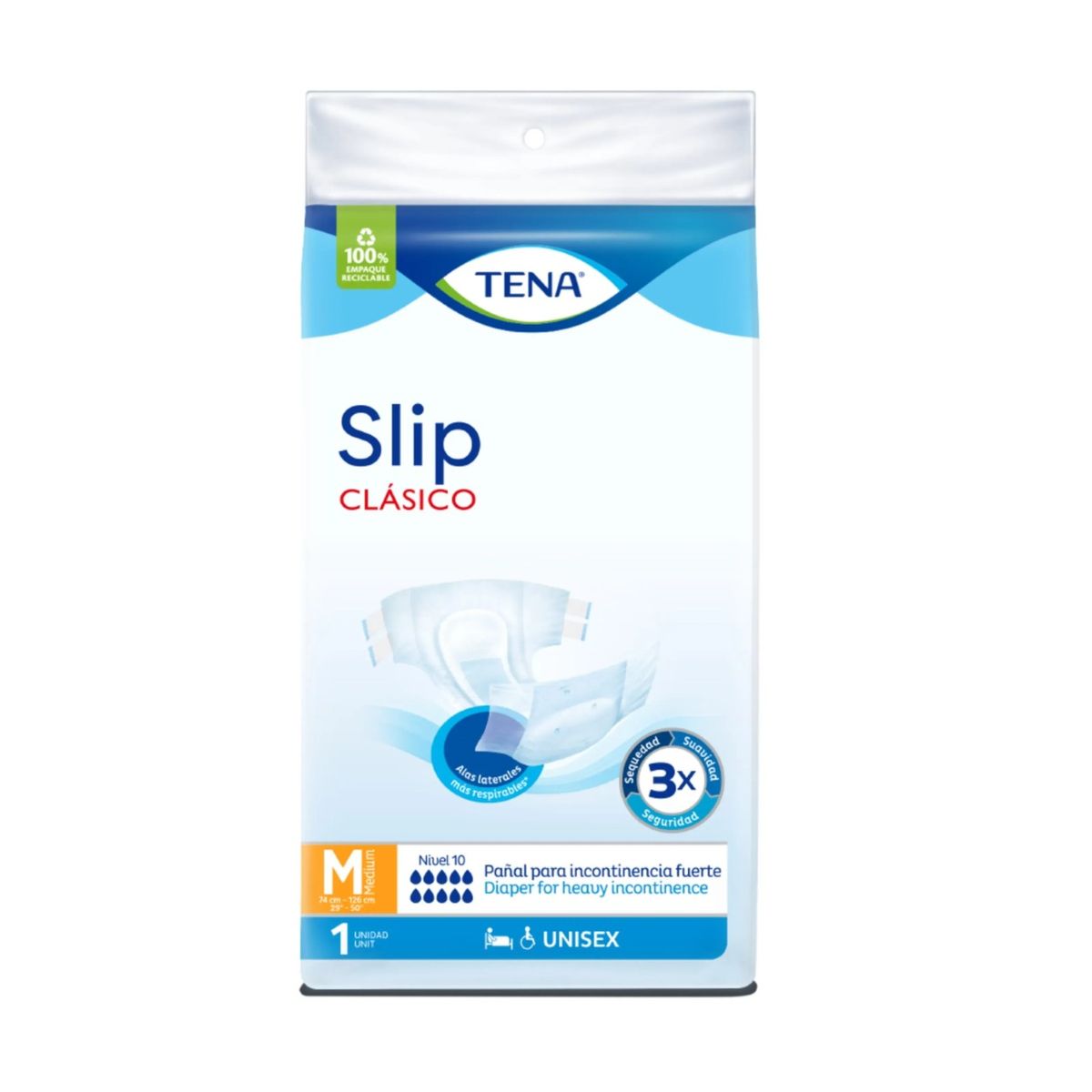 TENA - PANAL TENA SLIP CLASIC MEDIO PAQUETE 1 UNIDAD