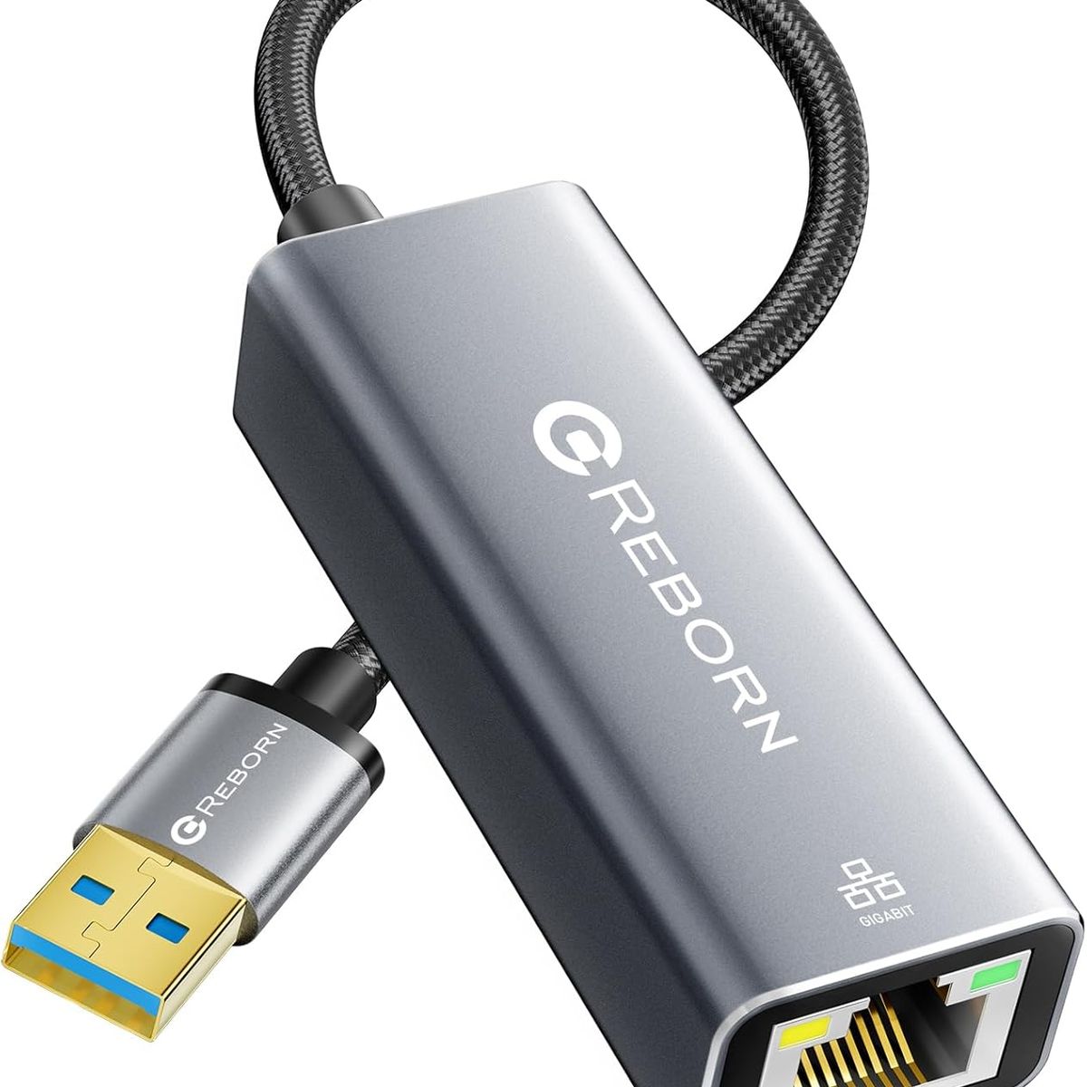 INNOVA - Adaptador Usb A Ethernet Rj45 Cable Nylon Gigabit