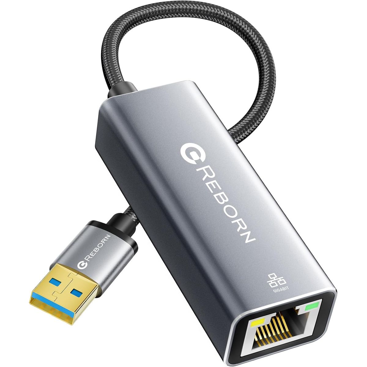 INNOVA - Adaptador Usb A Ethernet Rj45 Cable Nylon Gigabit