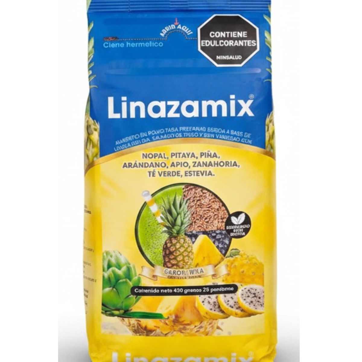 NATURAL FRESHLY - ALIMENTO EN POLVO LINAZAMIX X 450GR. SABOR A PIÑA.
