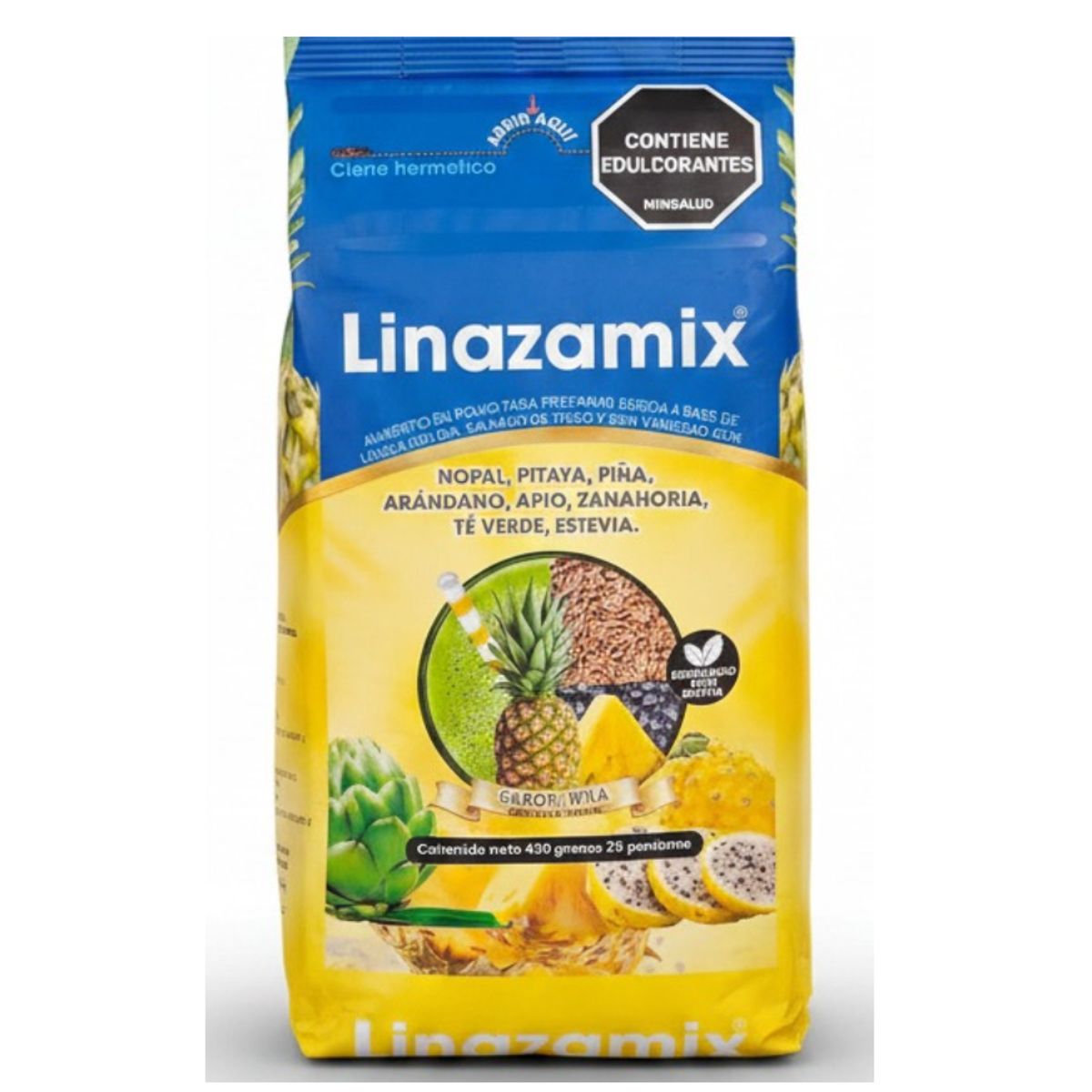 NATURAL FRESHLY - ALIMENTO EN POLVO LINAZAMIX X 450GR. SABOR A PIÑA.