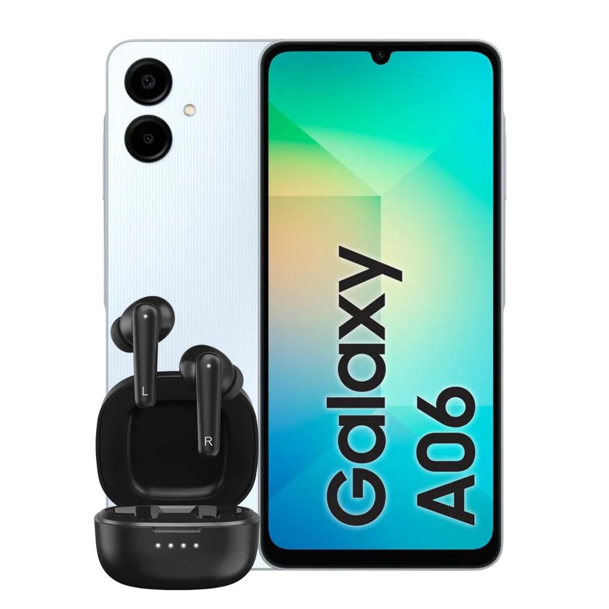 SAMSUNG - Celular Samsung A06 4Gb Ram 64Gb 4G Azul Cielo + Obsequio Audifonos Genius