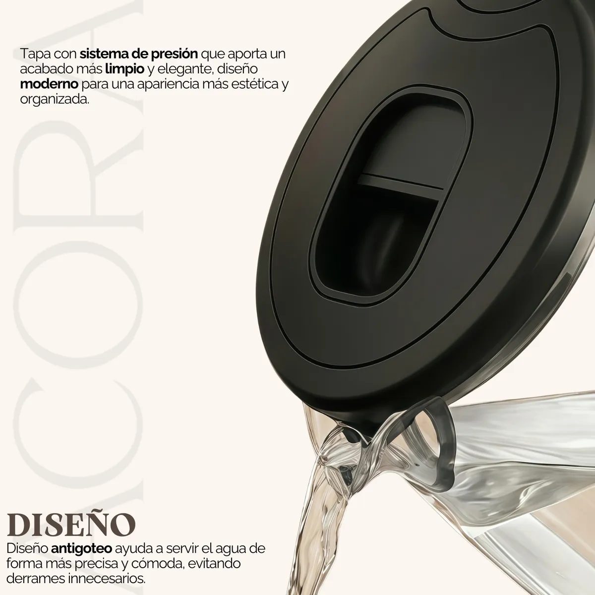 HOGARIST - Jarra De Vidrio Acora-hervir Agua Tetera Eléctrica 1500w