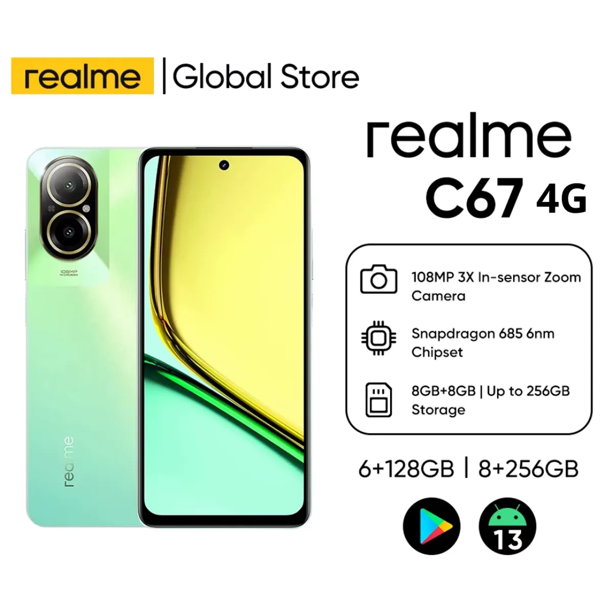 REALME - Celular Realme C67 8GB Ram 256GB Verde + Obsequio Smartwatch