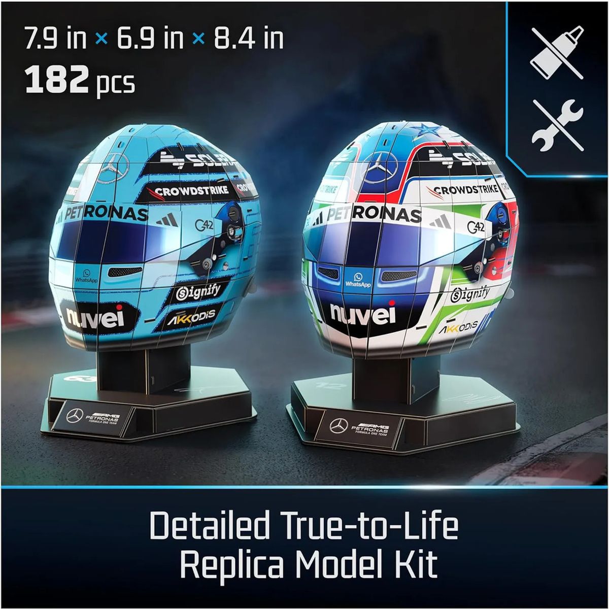 GENERICO - Set Cascos Mercedes Amg F1 4d Build Rompecabezas 3d 182 Pzas
