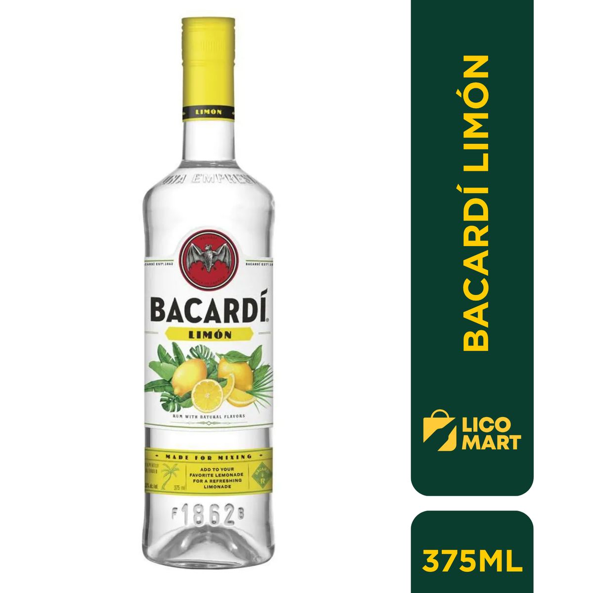 BACARDI - LICOR DE RON BACARDÍ LIMÓN 375 ML