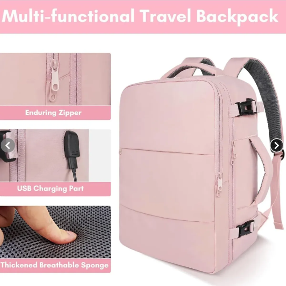 ONE PIXEL - Mochila Morral Para Viaje de Cabina Para Hombre Mujer Porta Laptop