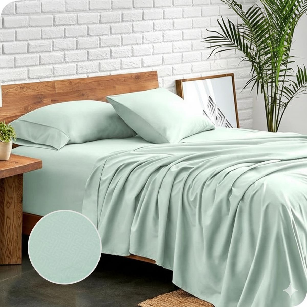 BALI - Sabanas Cama King Verde Manzana Calidad Premium