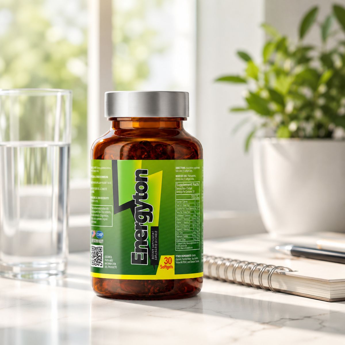 HEALTHY AMERICA - Energyton Suplemento Dietario 30 Softgels Cápsulas Blandas