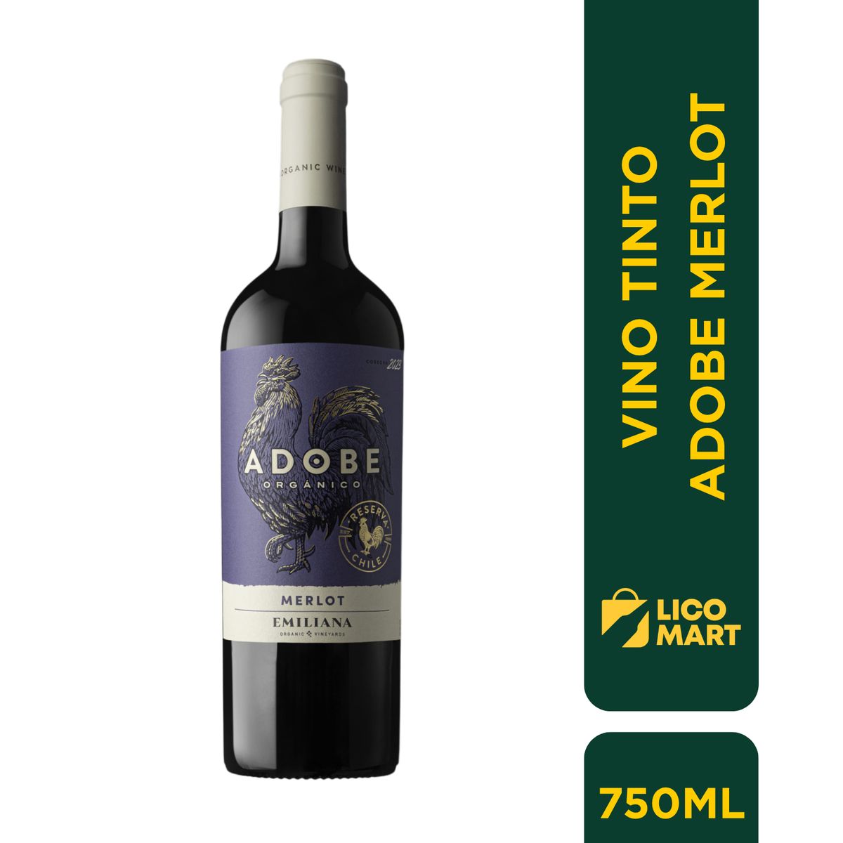 ADOBE - VINO TINTO ADOBE MERLOT 750 ML