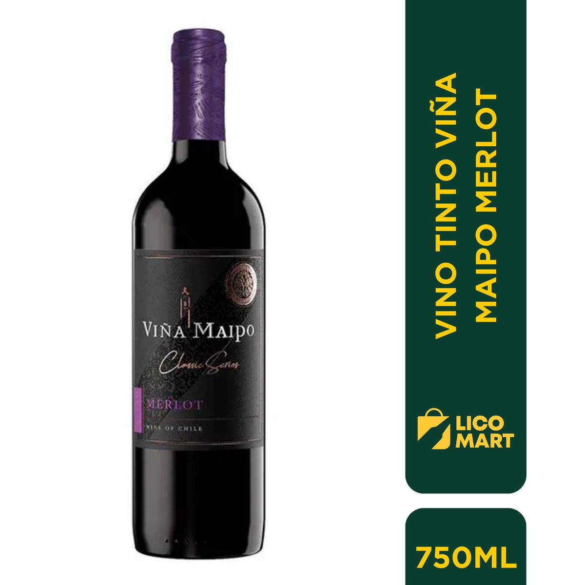 GENERICO - VINO TINTO VIÑA MAIPO  MERLOT 750 ML