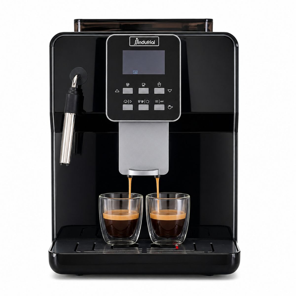 INDUFRIAL - Máquina de Café Espresso Indufrial IM-A6PB Negra 1.8 L con Molino Integrado y Lanceta de Vapor.
