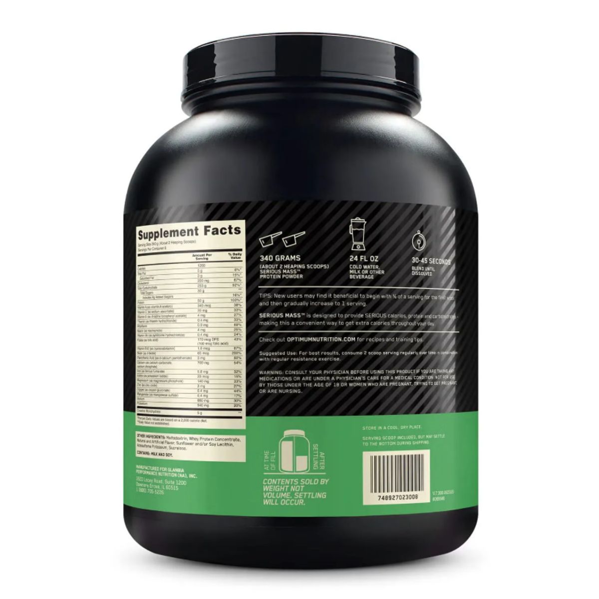 OPTIMUM NUTRITION - Serious Mass 6LB Optimum Nutrition Ganador de Peso