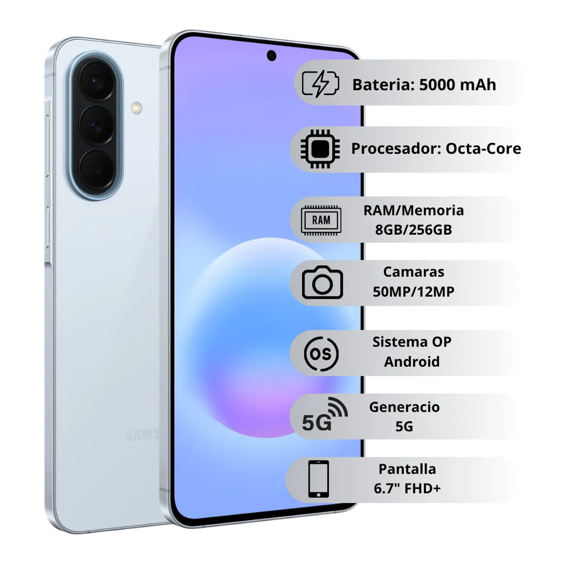 SAMSUNG - Samsung Galaxy A57 5G De 256GB8GB RAM - Azul