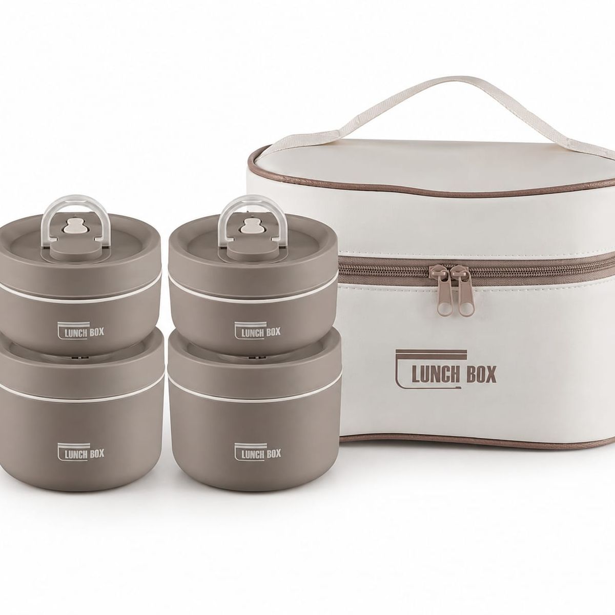 JOEM - Lonchera Térmica Portátil 4 Niveles Porta Comida Con Estuche