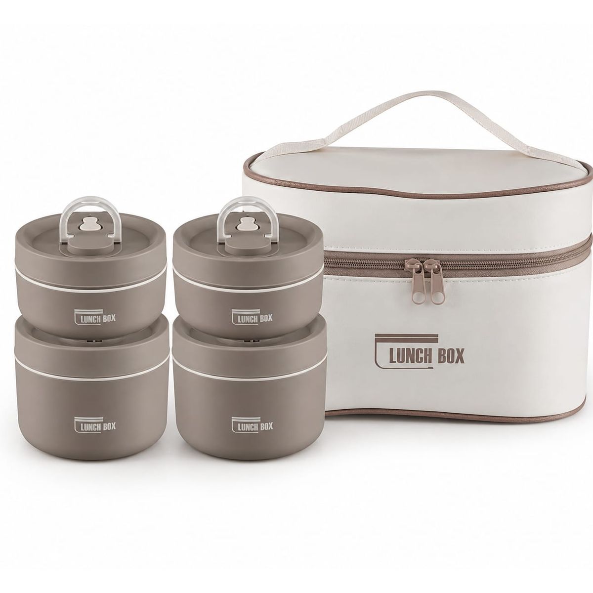 JOEM - Lonchera Térmica Portátil 4 Niveles Porta Comida Con Estuche