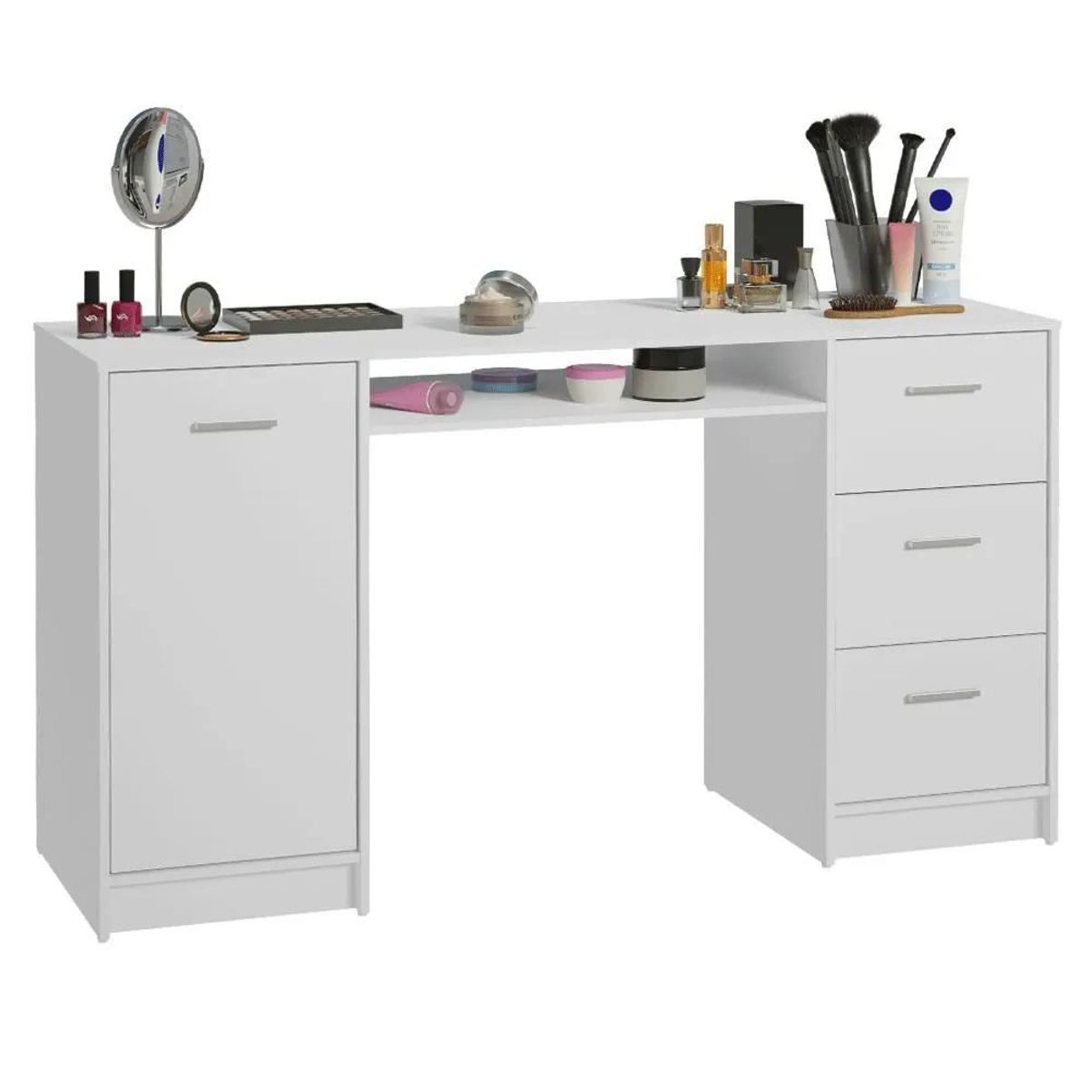 MADESA - Tocador Maquillador Escritorio Madesa 1 Puerta 3 Cajones