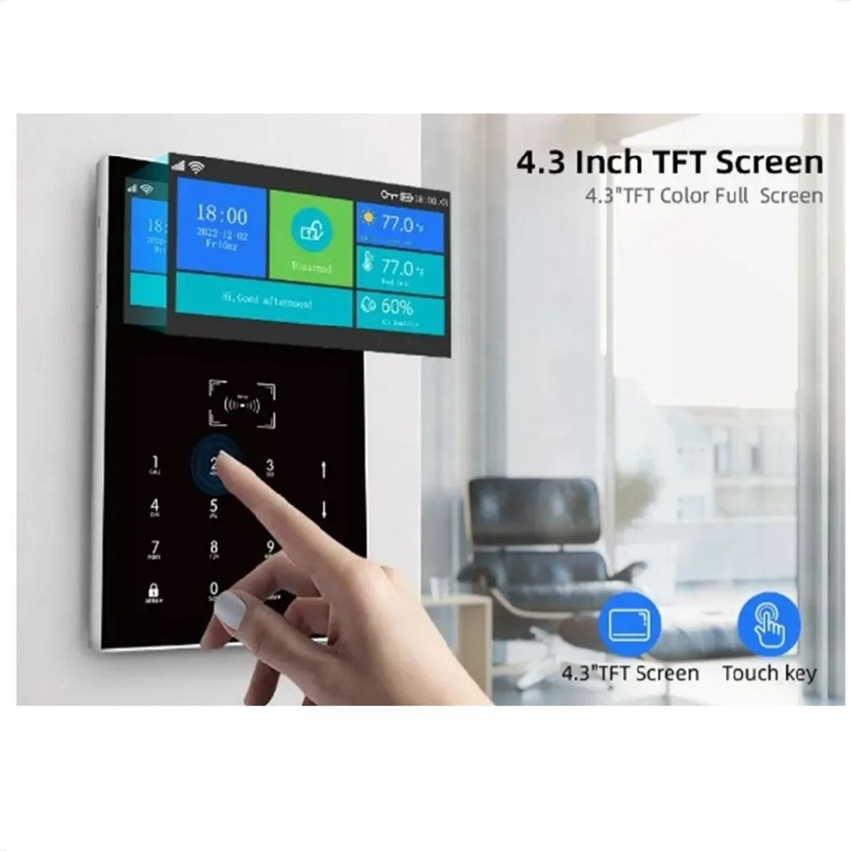GENERICO - Alarma Wifi GSM 4G con Pantalla IPS 43 Pulgadas y Control Tuya Smart Life