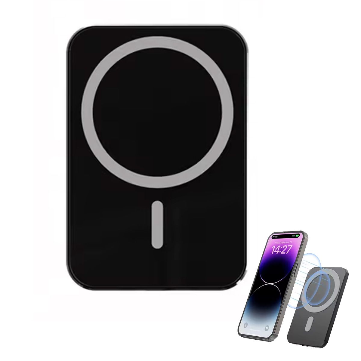 GENERICO - Power Bank Mini Magnetica 5.000 Mah Cargador Inalambrico