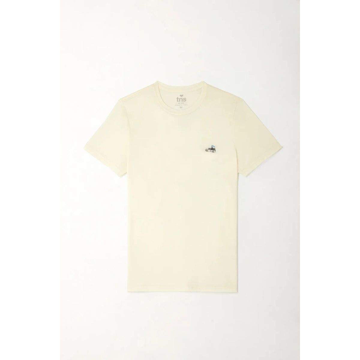 TENNIS - Camiseta manga corta estampada crudo con textura acanalada para hombre