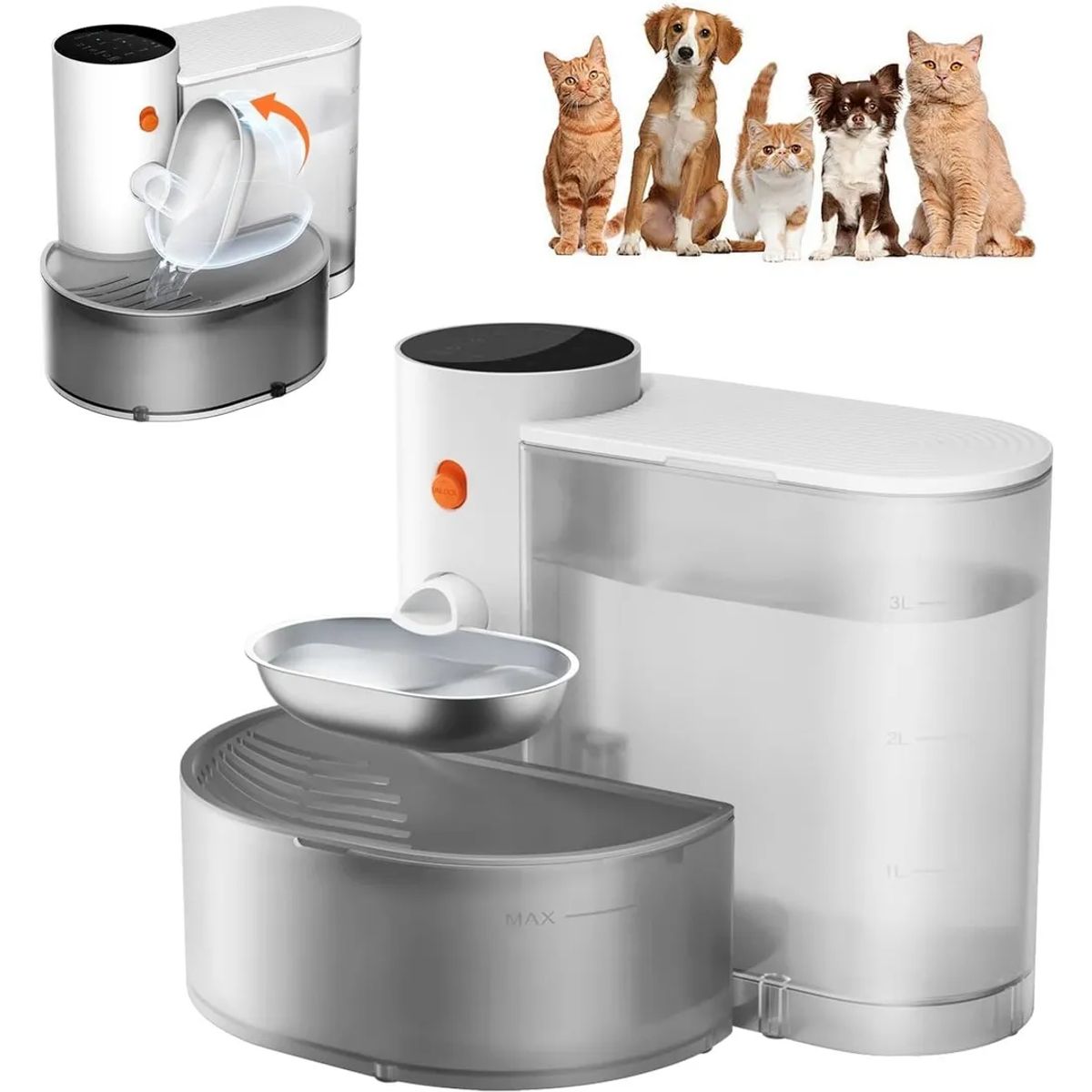 TY - Fuente De Agua Automática Inteligente Para Mascotas 3.5L Inalámbrica Con Doble Tanque