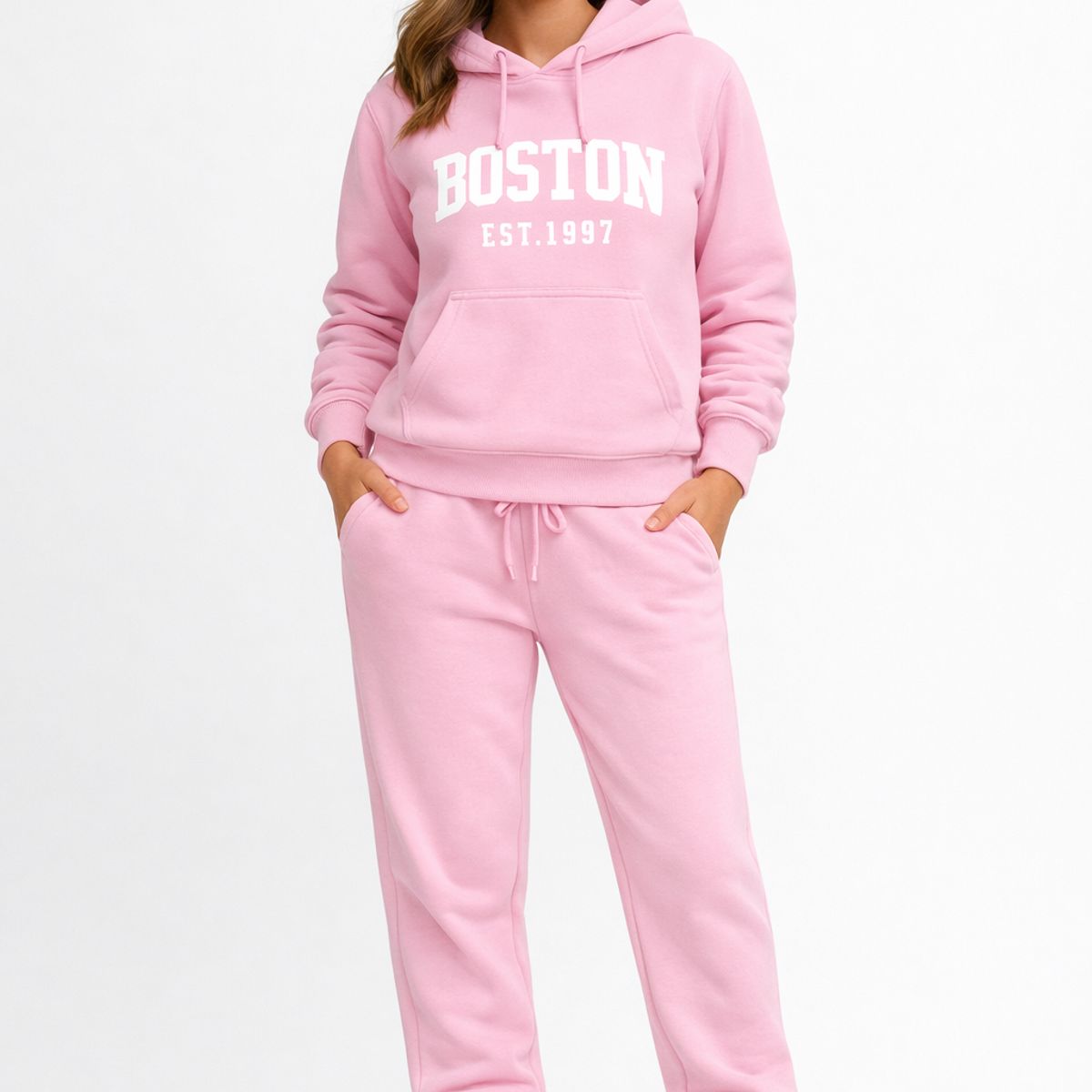 URBAN PLUS - Sudadera conjunto mujer y niña boston rosa