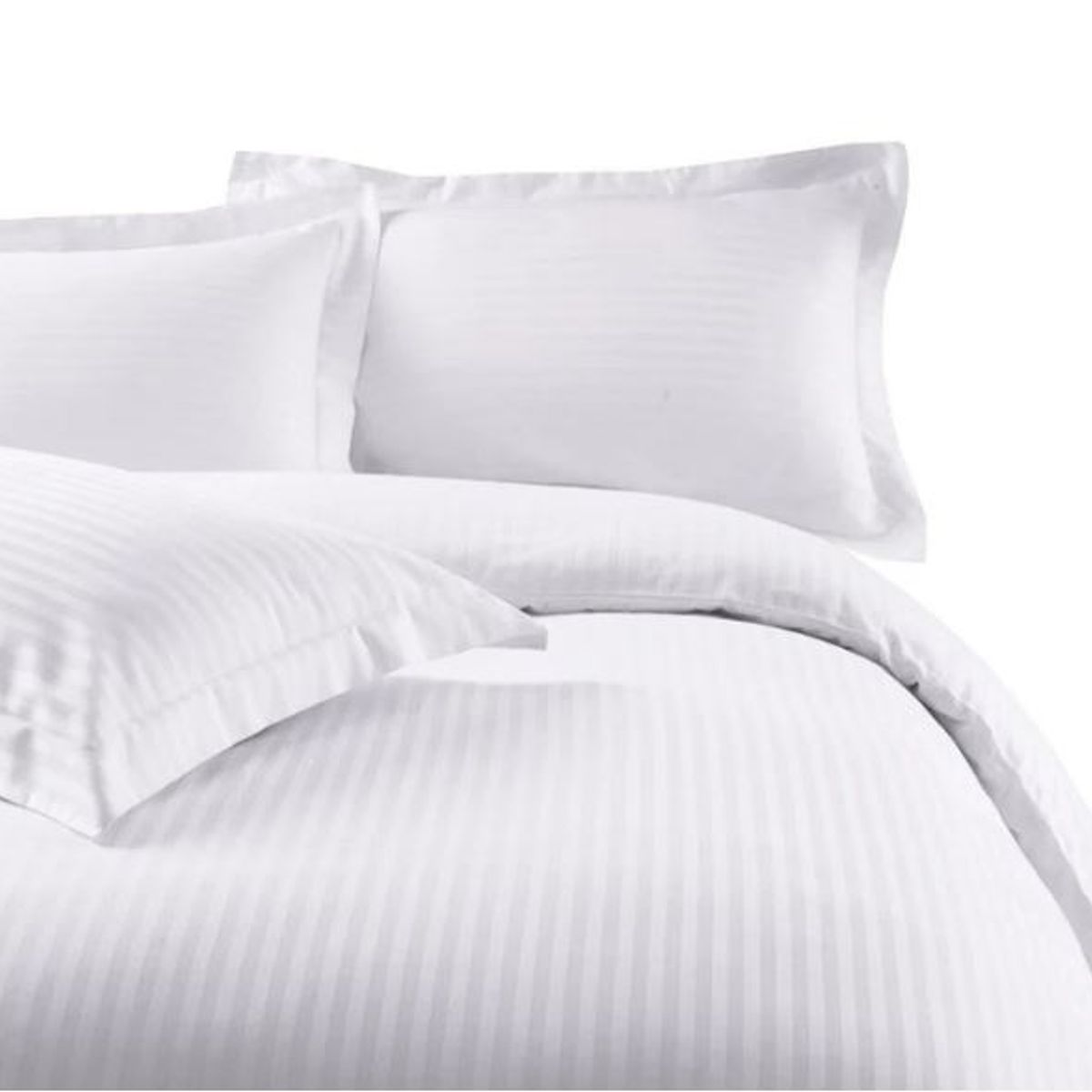 GENERICO - Set Duvet mas Plumon Cama Doble Negro Unicolor Rayas