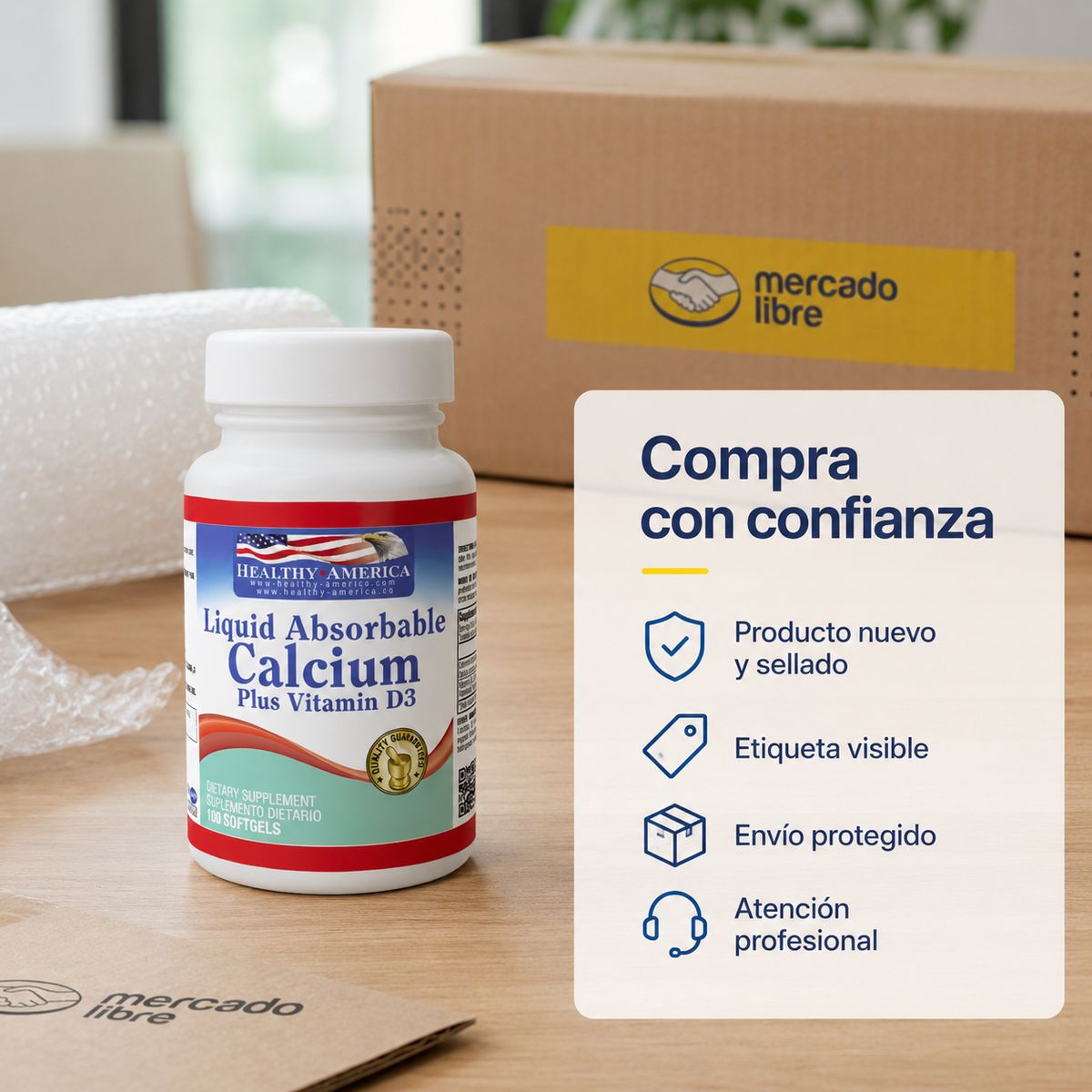 HEALTHY AMERICA - Calcium Plus Vitamin D3 Healthy America 100 Softgels