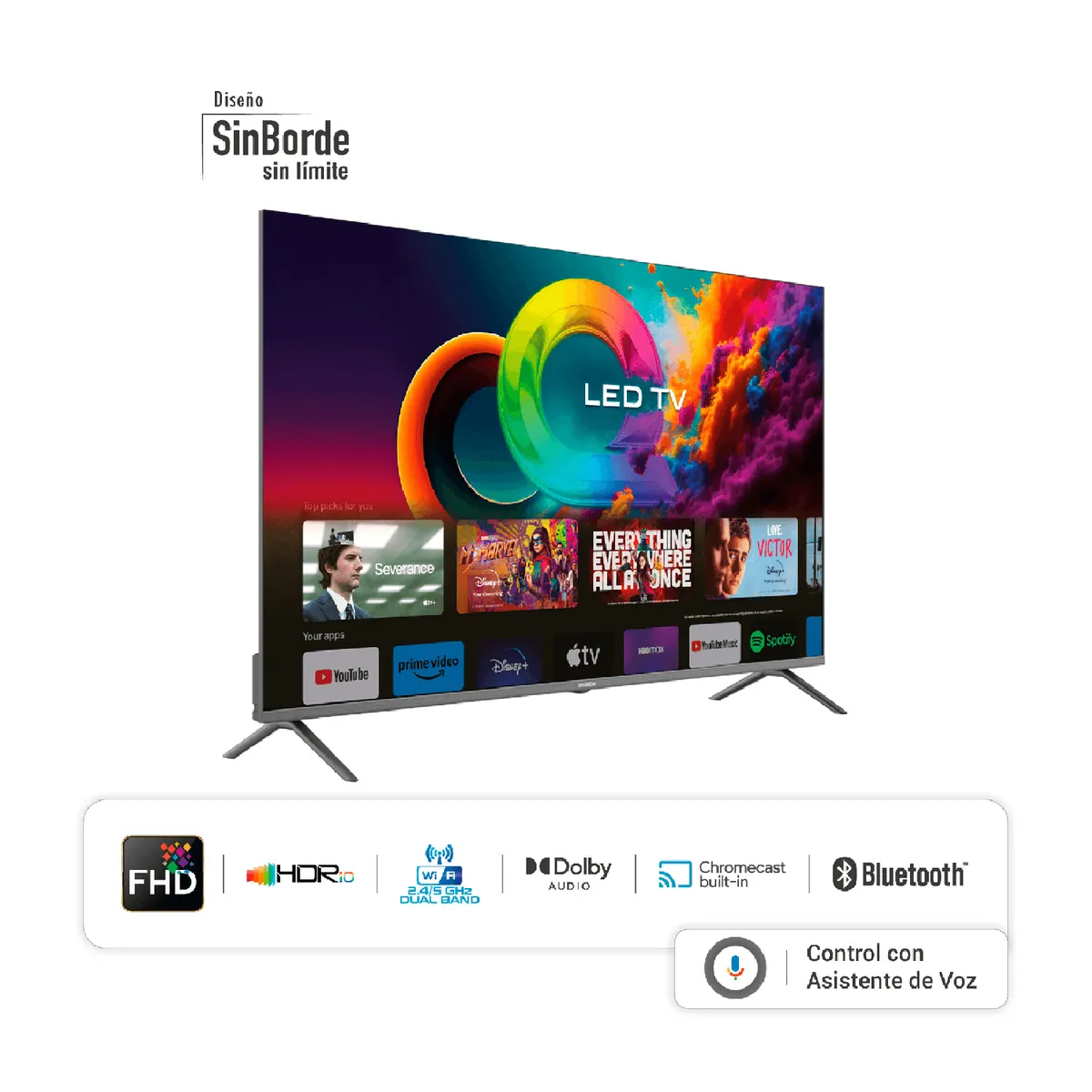 HYUNDAI - Televisor Hyundai 50 127cm Full HD QLED Smart tv Google TV HYLED5027QFG