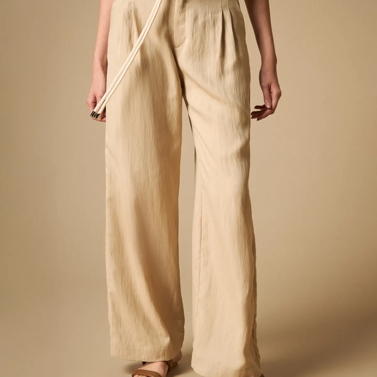 ESPRIT - Esprit Pantalón para Dama Silueta Relajada con cinturón