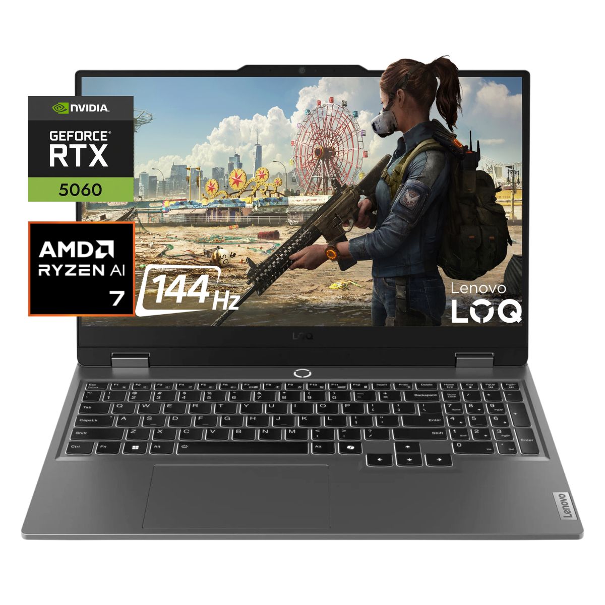 Lenovo - PORTATIL GAMER LENOVO LOQ - RYZEN 7 250 - RTX 5060 8GB - 24GB RAM - 1TB SSD - 15.6" FHD 144 Hz