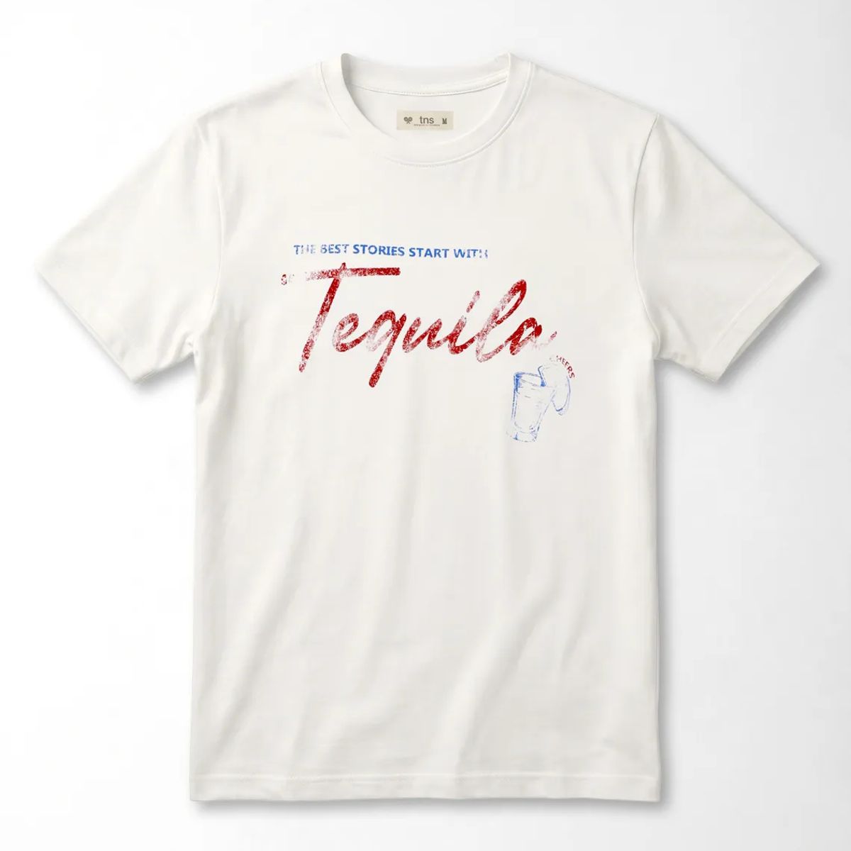 TENNIS - Camiseta gráfica regular fit con print Tequila en algodón blanco para mujer