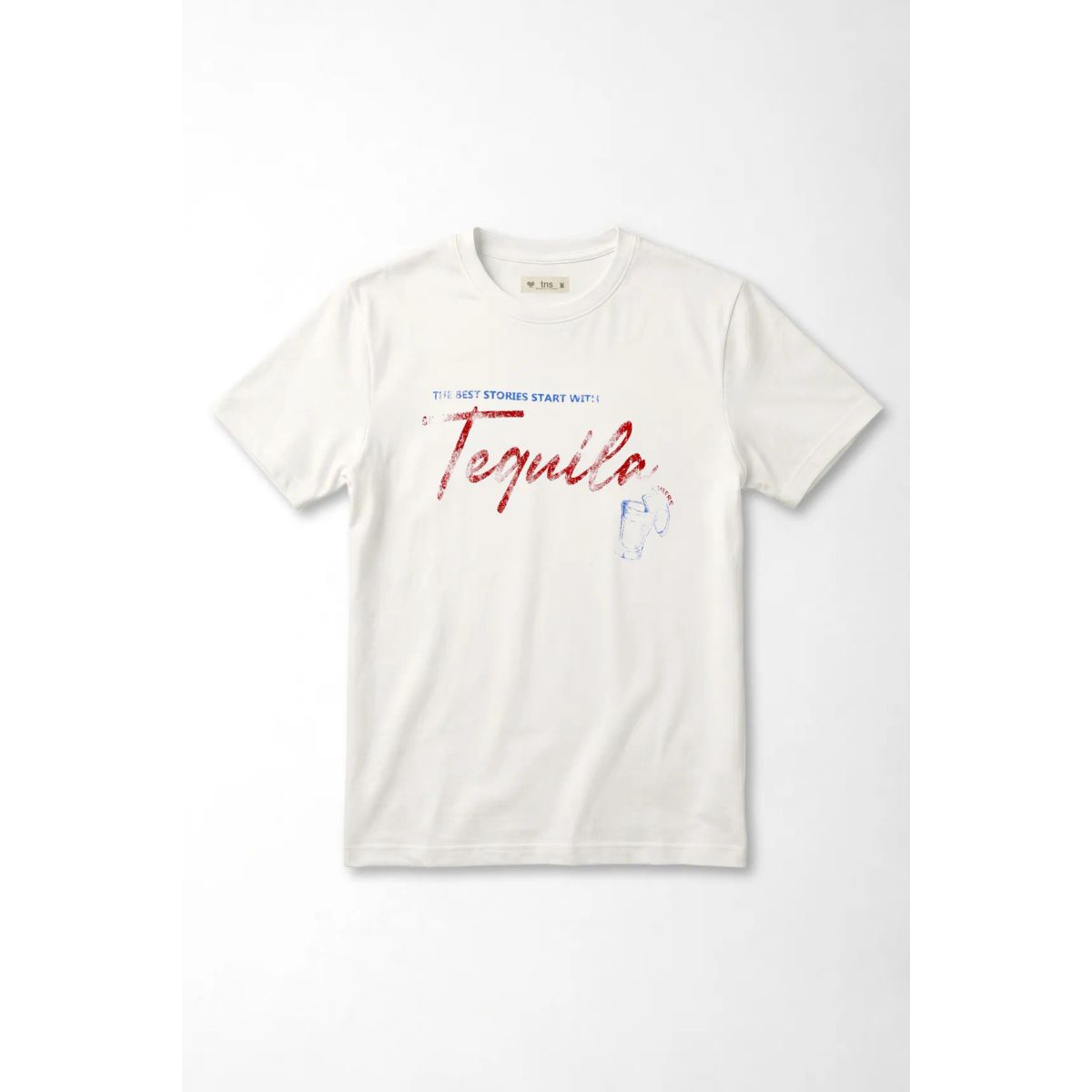 TENNIS - Camiseta gráfica regular fit con print Tequila en algodón blanco para mujer