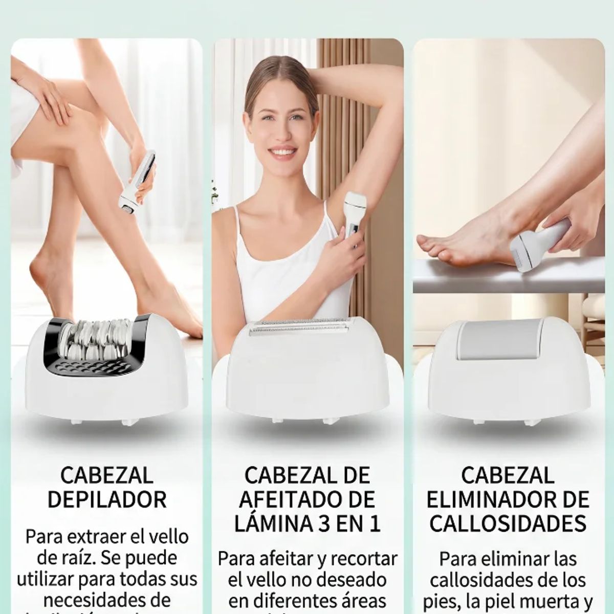 TELEVENTAS COM - Depilador de Raíz, Facial y Corporal Rasurador Pulidor 3 en 1